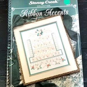 Vintage 1995 Ribbon Accents Stoney Creek Cross Stitch Patterns Book